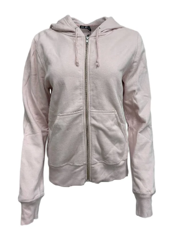 BLK DNM Women's Dusty Pink Cotton Hooded Zip Sweatshirt 28 Size S NWT Hoodie with Slit Hem Functional Movement BLK DNM Women's Dusty Pink Cotton Hooded Zip Sweatshirt 28 Size S NWT Hoodie with Slit Hem Functional Movement