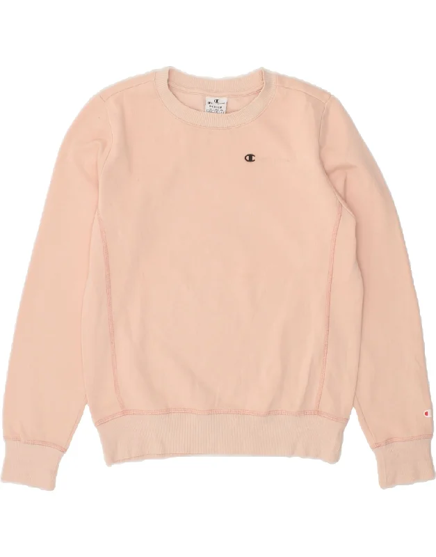 CHAMPION Womens Sweatshirt Jumper UK 14 Medium Pink Cotton Hooded Sweatshirt Casual Wear Street Style CHAMPION Womens Sweatshirt Jumper UK 14 Medium Pink Cotton Hooded Sweatshirt Casual Wear Street Style