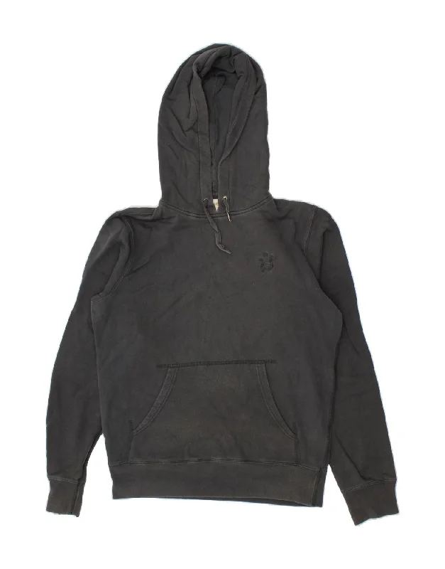 DIESEL Mens Hoodie Jumper XL Black Cotton Hoodie with Hem Detail Decorative Unique
