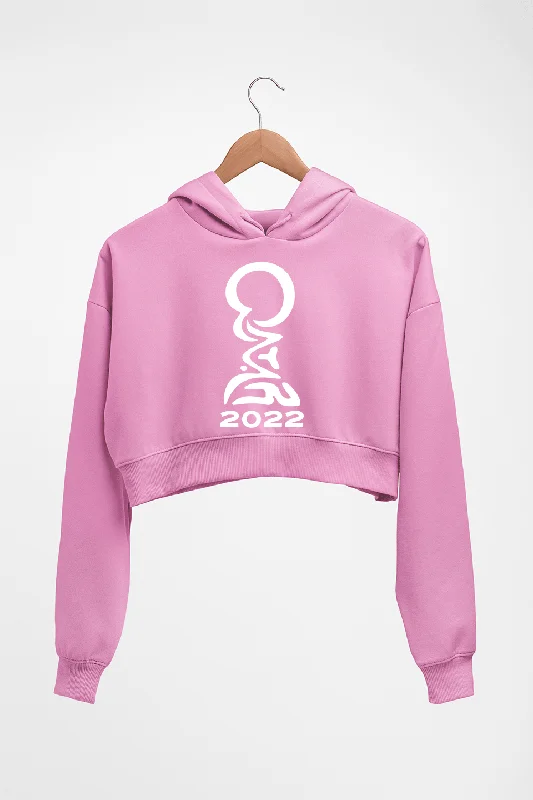 FIFA World Cup Qatar 2022 Crop HOODIE FOR WOMEN Hoodie with Hidden Zipper Minimalist Clean