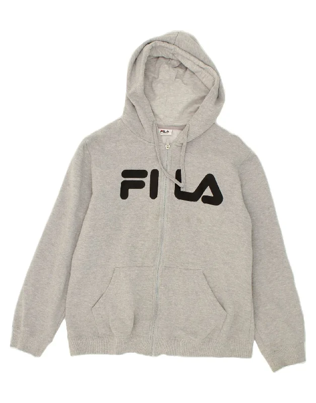 FILA Boys Graphic Zip Hoodie Sweater 15-16 Years Grey Cotton Hoodie with Hem Patch Decorative Personalized FILA Boys Graphic Zip Hoodie Sweater 15-16 Years Grey Cotton Hoodie with Hem Patch Decorative Personalized