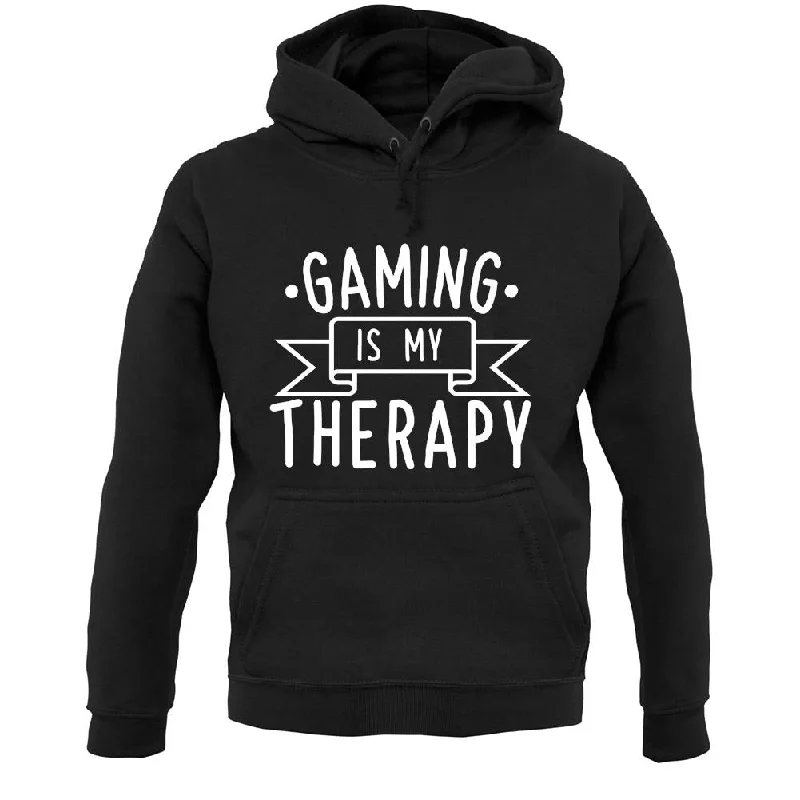 Gaming Is My Therapy Unisex Hoodie Hoodie with Button Placket Classic Preppy