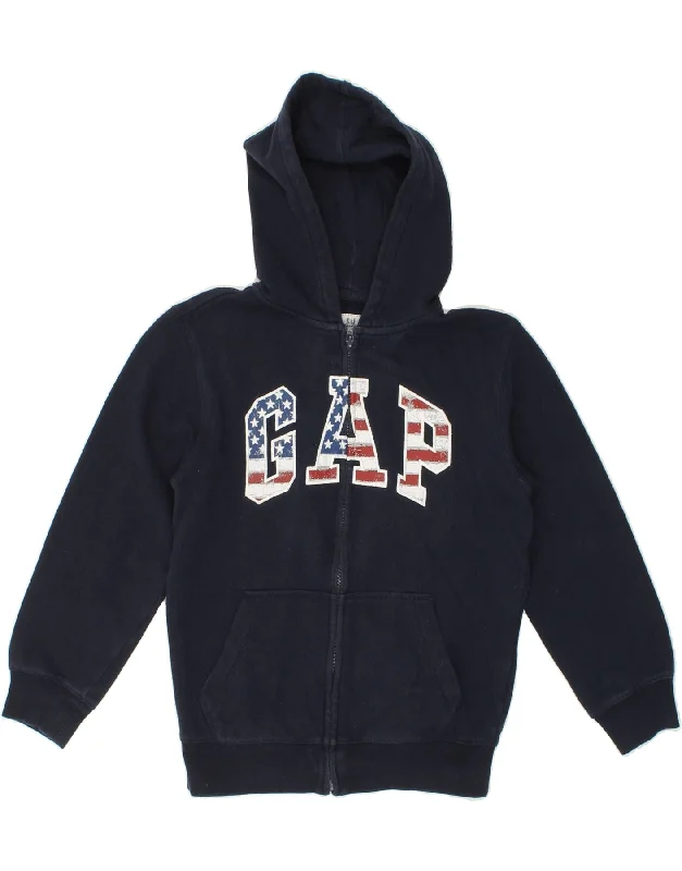 GAP Boys Graphic Zip Hoodie Sweater 10-11 Years Large Navy Blue Cotton Hoodie with Patch Decorative Personalized GAP Boys Graphic Zip Hoodie Sweater 10-11 Years Large Navy Blue Cotton Hoodie with Patch Decorative Personalized
