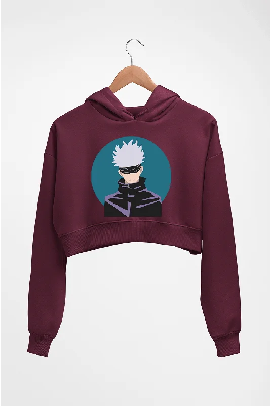 Gojo Satoru Anime Crop HOODIE FOR WOMEN Hoodie with Cuffed Sleeves Snug Secure