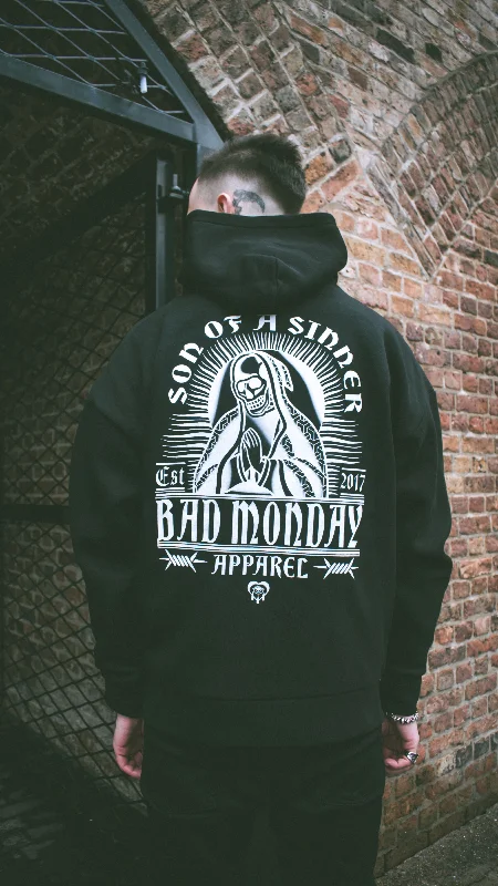 Oversized Son Of A Sinner Hoodie Hoodie with Belted Waist Structured Tailored