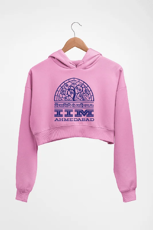 IIM Ahmedabad Crop HOODIE FOR WOMEN Hoodie with Applique Textured Unique