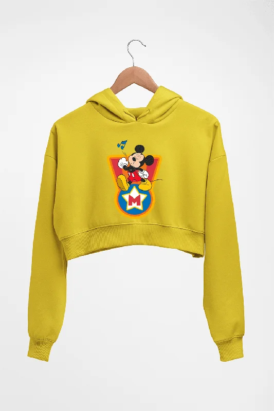 Mickey Mouse Crop HOODIE FOR WOMEN Hoodie with Hem Detail Decorative Unique