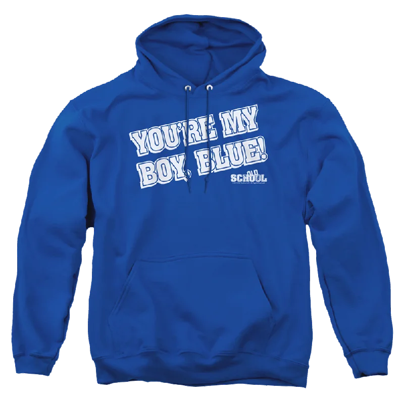 Old School My Boy Blue - Pullover Hoodie Hoodie with Raglan Sleeves Sporty Comfortable