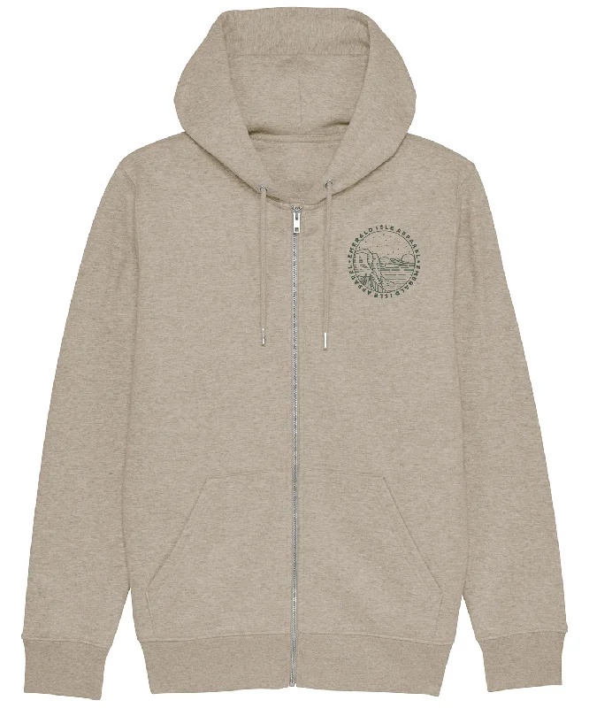 Sand Emerald Isle Apparel Unisex Zip Hoodie Hoodie with Hidden Zipper Minimalist Clean Sand Emerald Isle Apparel Unisex Zip Hoodie Hoodie with Hidden Zipper Minimalist Clean