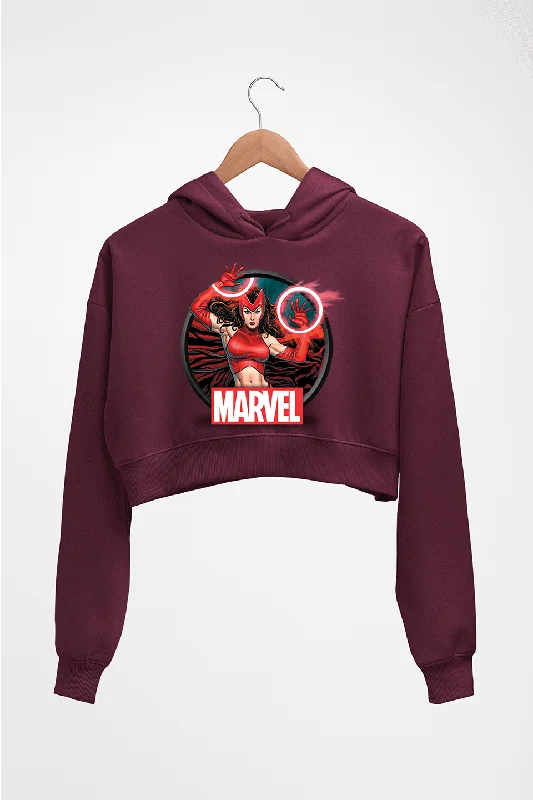 Scarlet Witch Wanda Crop HOODIE FOR WOMEN Hoodie with Hem Raw Edge Edgy Unfinished