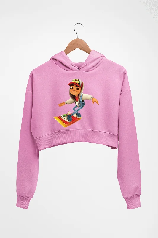 Subway Surfers Crop HOODIE FOR WOMEN Hoodie with Color Block Contrast Stylish