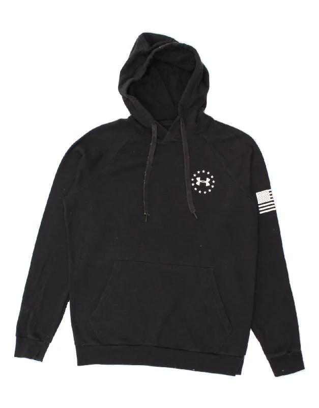 UNDER ARMOUR Mens Cold Gear Graphic Hoodie Jumper Medium Black Cotton Hoodie with Pattern Geometric Abstract UNDER ARMOUR Mens Cold Gear Graphic Hoodie Jumper Medium Black Cotton Hoodie with Pattern Geometric Abstract
