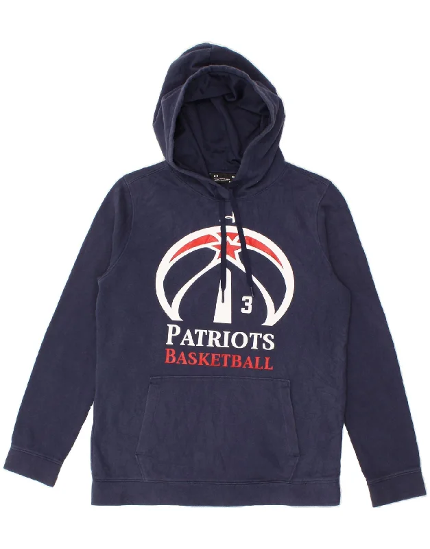 UNDER ARMOUR Mens Cold Gear Graphic Hoodie Jumper Medium Navy Blue Cotton Hoodie with Hem Ribbing Snug Secure UNDER ARMOUR Mens Cold Gear Graphic Hoodie Jumper Medium Navy Blue Cotton Hoodie with Hem Ribbing Snug Secure