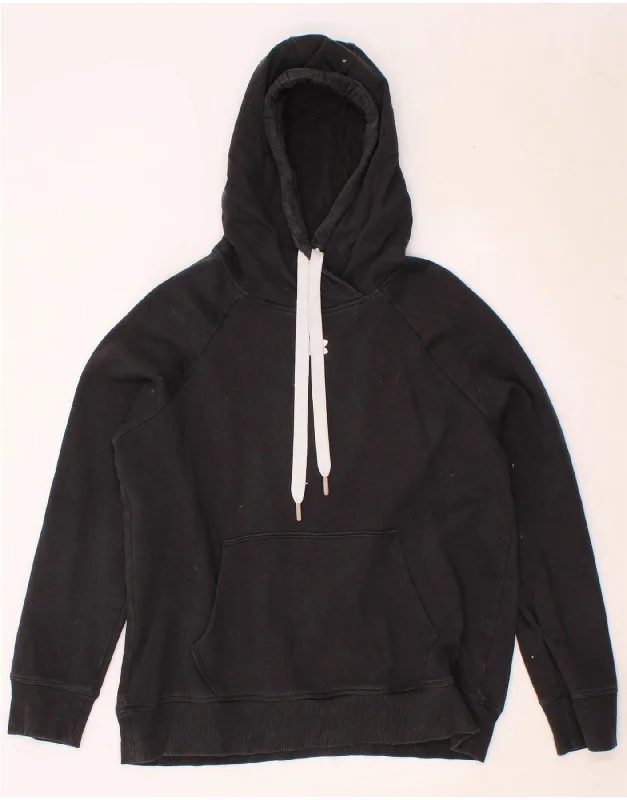 UNDER ARMOUR Womens Hoodie Jumper UK 14 Medium Black Cotton