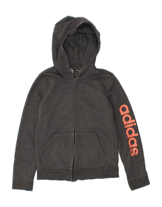 ADIDAS Womens Graphic Zip Hoodie Sweater UK 10 Small Grey Beaded Sweater Sequined Faux Fur ADIDAS Womens Graphic Zip Hoodie Sweater UK 10 Small Grey Beaded Sweater Sequined Faux Fur