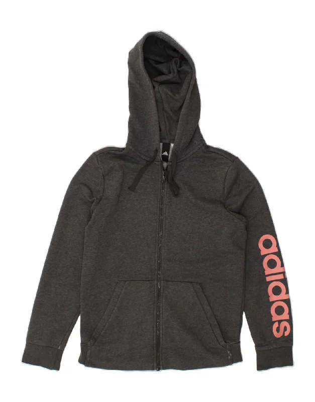 ADIDAS Womens Graphic Zip Hoodie Sweater UK 12 Medium Grey Rayon Fabric Velvet Fabric Corduroy Fabric ADIDAS Womens Graphic Zip Hoodie Sweater UK 12 Medium Grey Rayon Fabric Velvet Fabric Corduroy Fabric
