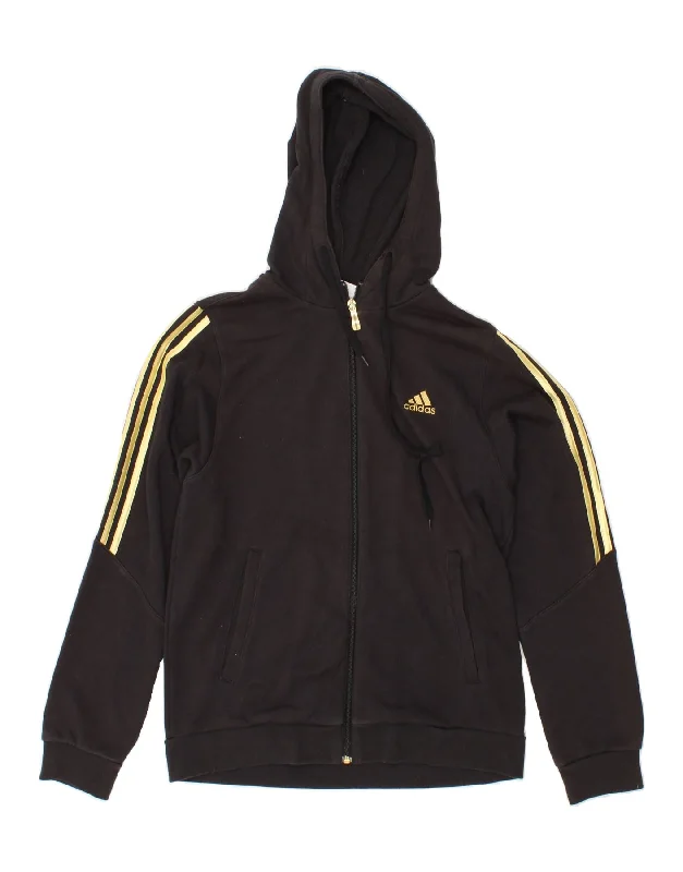 ADIDAS Womens Graphic Zip Hoodie Sweater UK 14 Medium Black Cotton Casual Formal Business ADIDAS Womens Graphic Zip Hoodie Sweater UK 14 Medium Black Cotton Casual Formal Business
