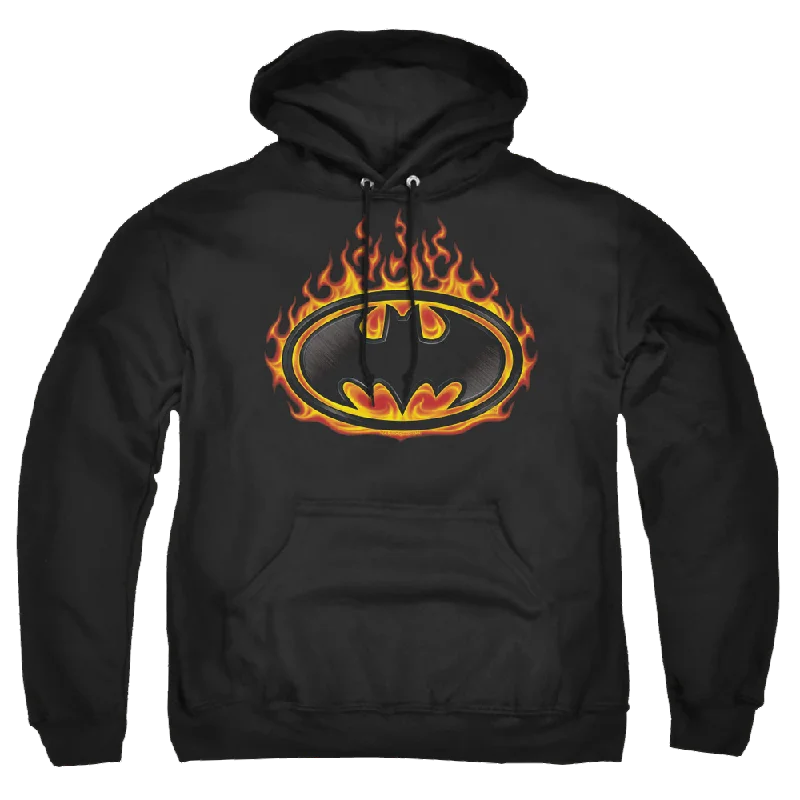 Batman Bat Flames Shield - Pullover Hoodie