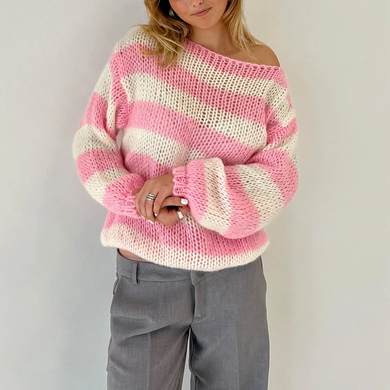 Cable Knit Sweater Satin Blend Silk Blend Wool Blend