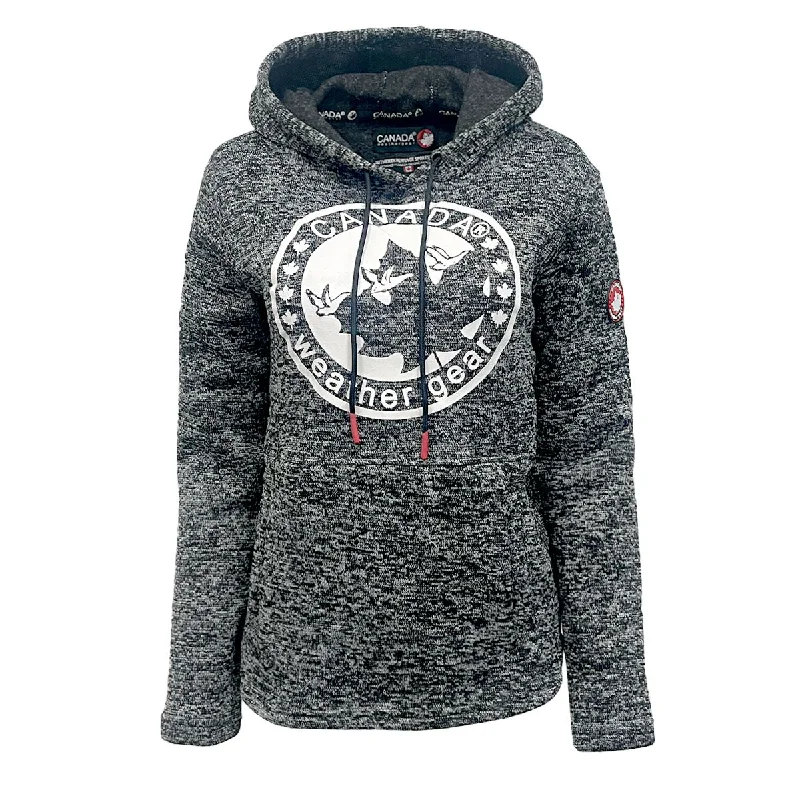 Canada Weather Gear Women's Hooded Sweater Fleece with Logo Print Wool Sweater Cotton Sweater Cashmere Sweater Canada Weather Gear Women's Hooded Sweater Fleece with Logo Print Wool Sweater Cotton Sweater Cashmere Sweater