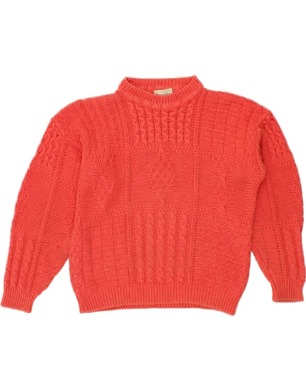 CARRAIG DONN Womens Turtle Neck Jumper Sweater UK 10 Small Orange Cotton Sweater Knitwear Pullover