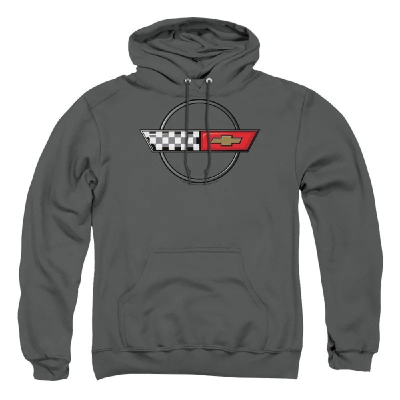 Chevrolet 4th Gen Vette Logo - Pullover Hoodie Gathered Sleeve Pullover