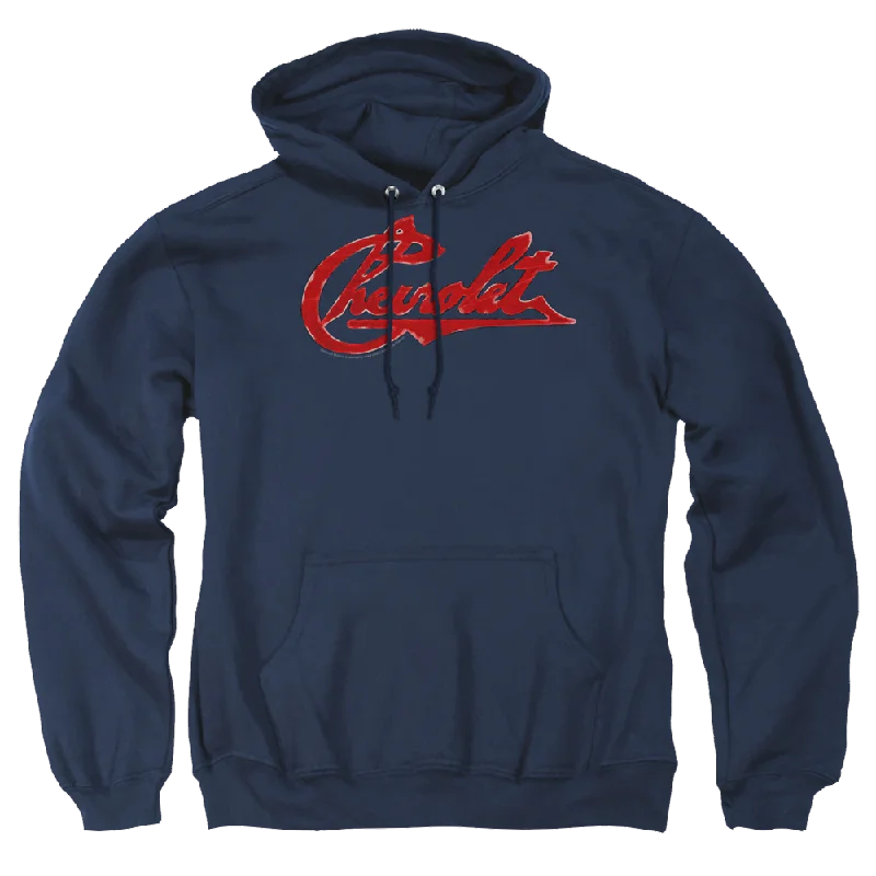 Chevrolet Chevrolet Script Distressed - Pullover Hoodie Box Sleeve Comfort