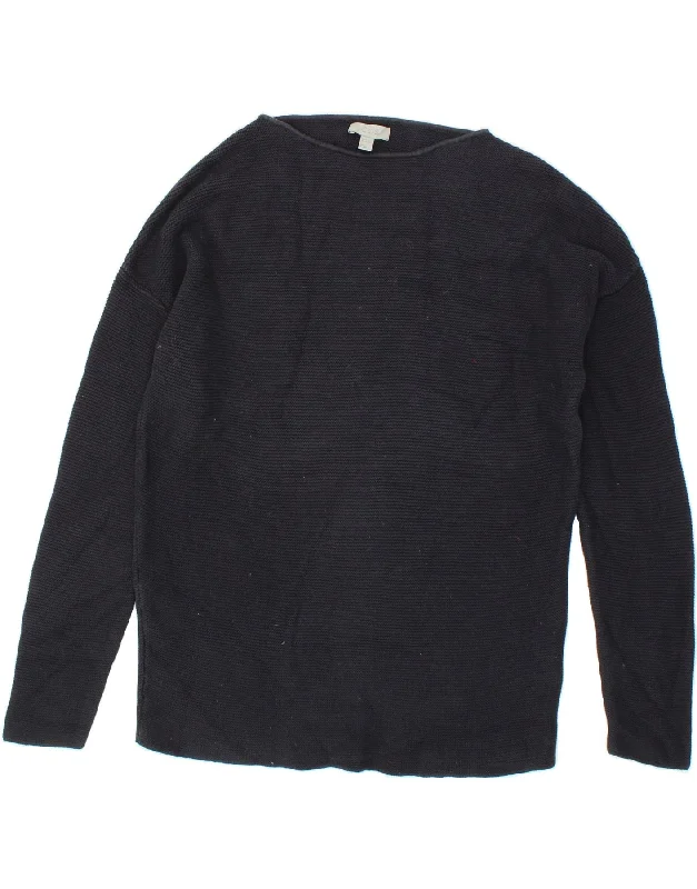 COS Womens Longline Boat Neck Jumper Sweater UK 14 Medium Navy Blue Cotton Bright Pastel Dark COS Womens Longline Boat Neck Jumper Sweater UK 14 Medium Navy Blue Cotton Bright Pastel Dark