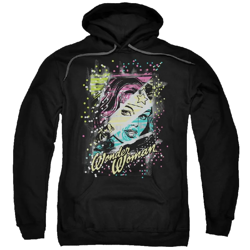 DC Comics Color Block - Pullover Hoodie Lapel Neck Sweater