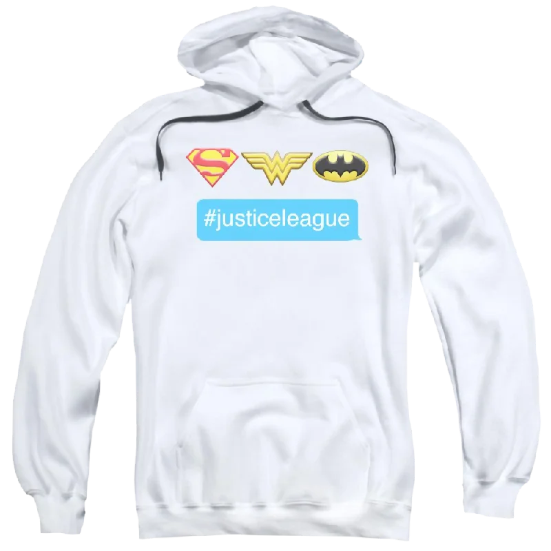 DC Comics Hashtag Jla - Pullover Hoodie Shirred Sleeve Feminine