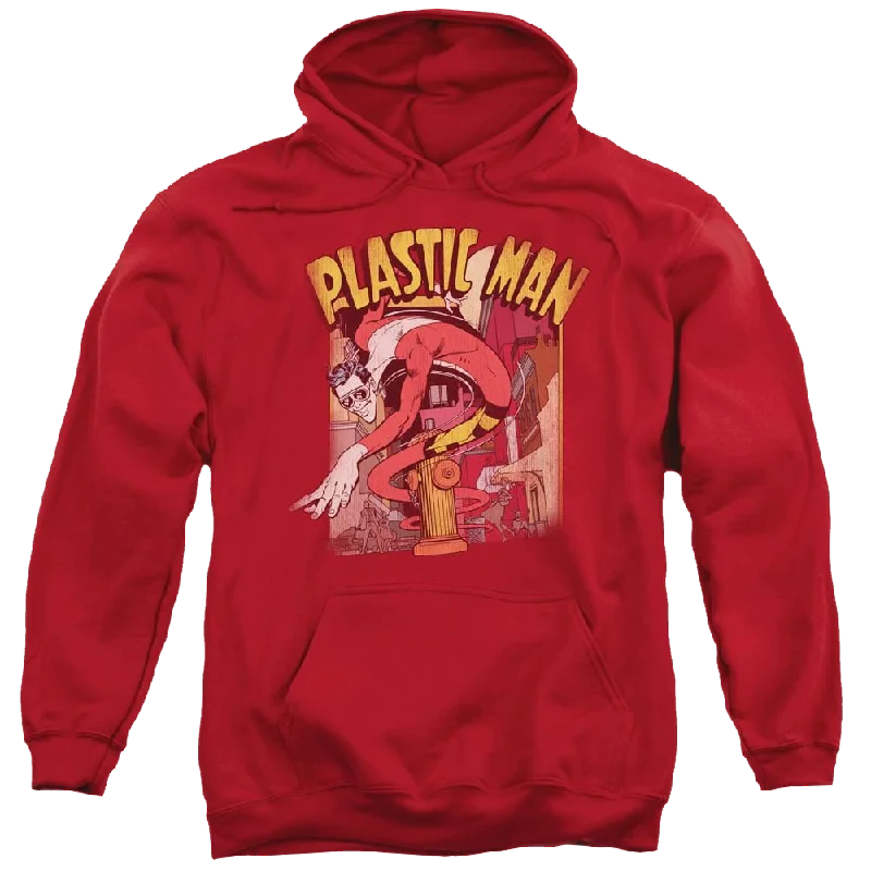 DC Comics Plastic Man Street - Pullover Hoodie Ribbed Crew Neck