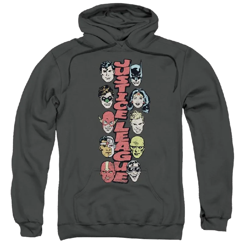 DC Comics Stacked Justice - Pullover Hoodie Open Neck Pullover