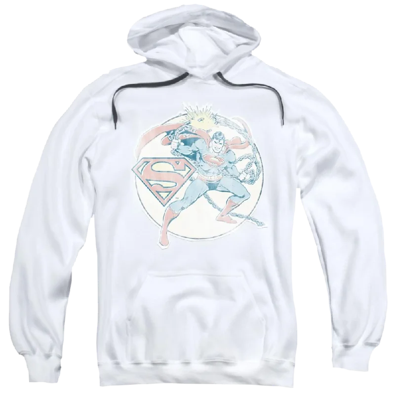 DC Comics Retro Superman Iron On - Pullover Hoodie V-Neck Stylish Pullover