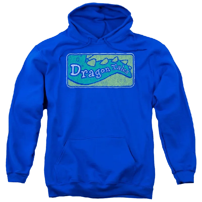 Dragon Tales Logo Distressed - Pullover Hoodie Long Bell Sleeve