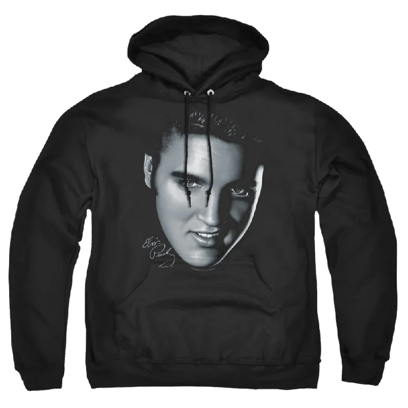 Elvis Presley Big Face - Pullover Hoodie Crew Neck Wool