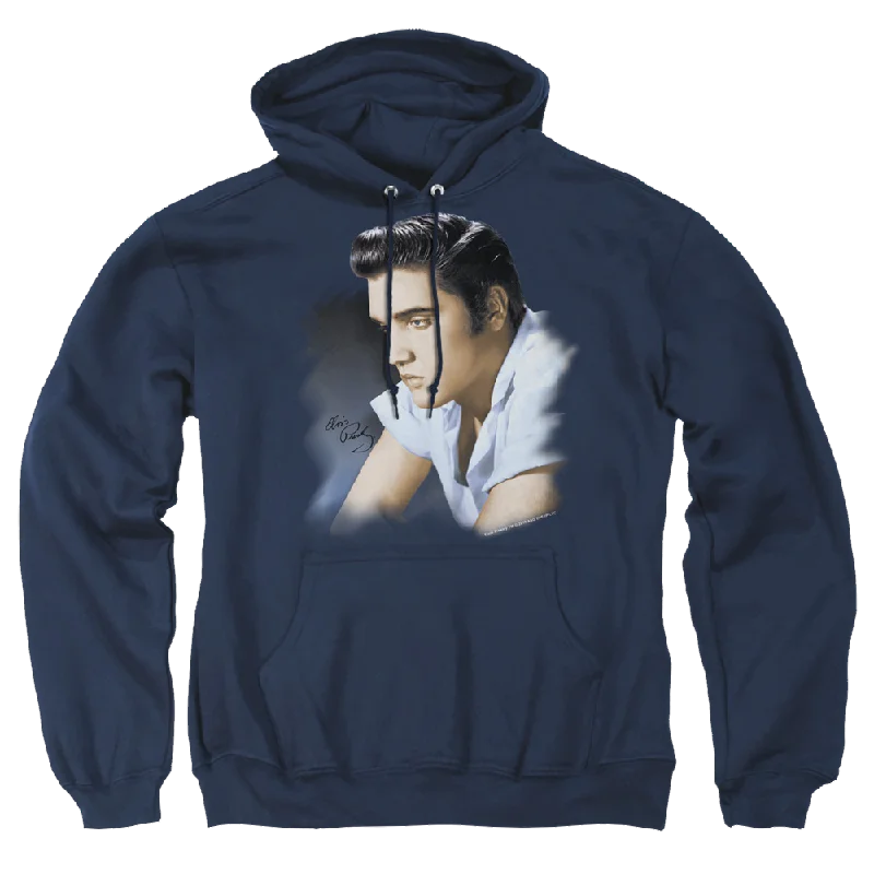 Elvis Presley Blue Profile - Pullover Hoodie Oversized Cozy Pullover