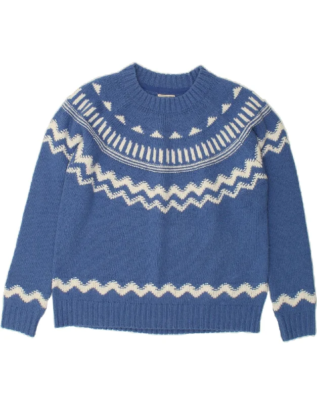 FAT FACE Womens Crew Neck Jumper Sweater UK 16 Large Blue Fair Isle Wool Nylon Fabric Polyester Fabric Spandex Fabric FAT FACE Womens Crew Neck Jumper Sweater UK 16 Large Blue Fair Isle Wool Nylon Fabric Polyester Fabric Spandex Fabric