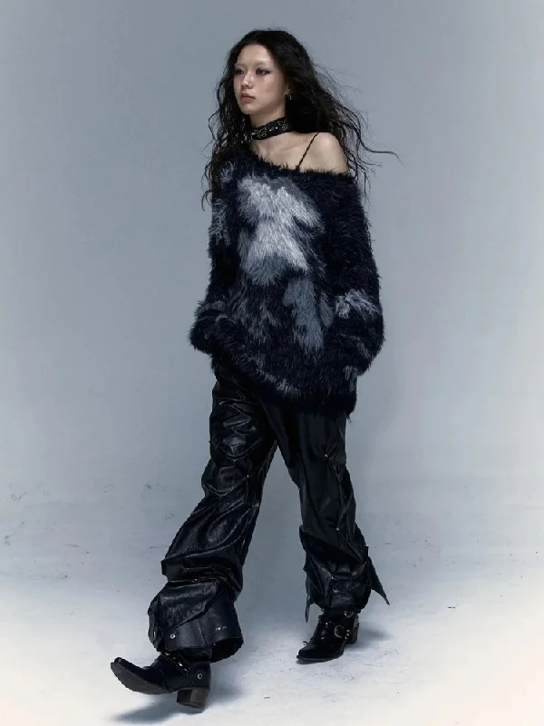 Grunge Fuzzy Sweater Soft Cozy Warm