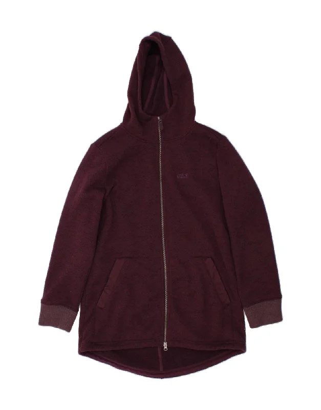 JACK WOLFSKIN Womens Longline Zip Hoodie Sweater UK 18 XL Maroon Chevron Mesh Fabric Canvas Fabric Denim Fabric JACK WOLFSKIN Womens Longline Zip Hoodie Sweater UK 18 XL Maroon Chevron Mesh Fabric Canvas Fabric Denim Fabric