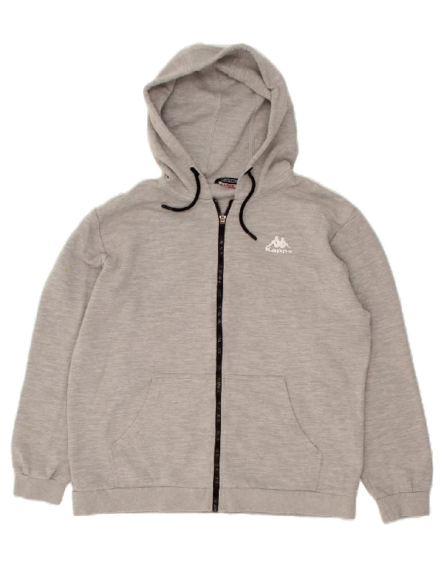 KAPPA Mens Zip Hoodie Sweater Large Grey Flecked Polyester Knit Fabric Woven Fabric Fleece Fabric KAPPA Mens Zip Hoodie Sweater Large Grey Flecked Polyester Knit Fabric Woven Fabric Fleece Fabric