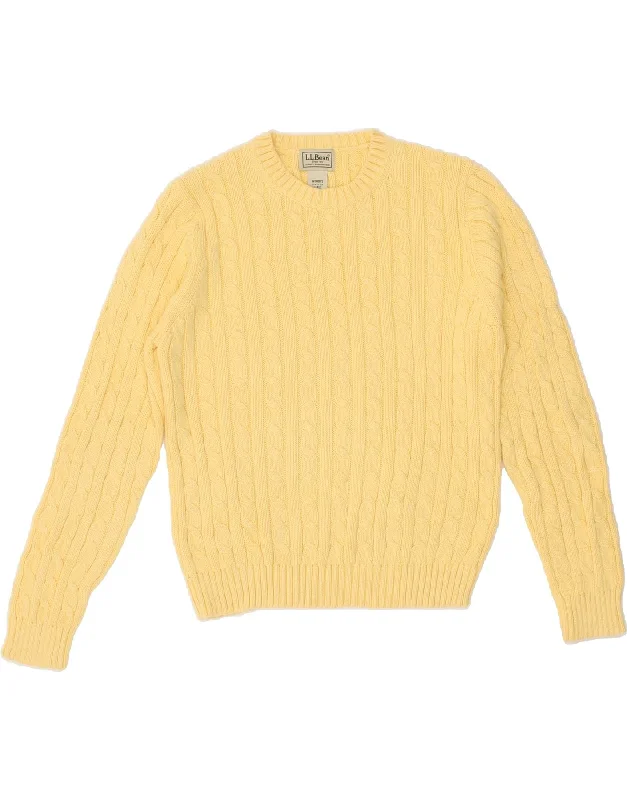 L.L.BEAN Womens Crew Neck Jumper Sweater UK 10 Small Yellow Cotton Jersey Fabric Tulle Fabric Batik Fabric L.L.BEAN Womens Crew Neck Jumper Sweater UK 10 Small Yellow Cotton Jersey Fabric Tulle Fabric Batik Fabric