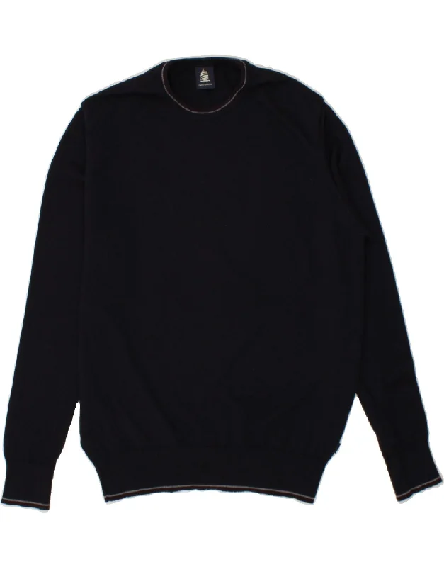 MARINA YACHTING Womens Crew Neck Jumper Sweater UK 18 XL Navy Blue Spandex Rayon Corduroy