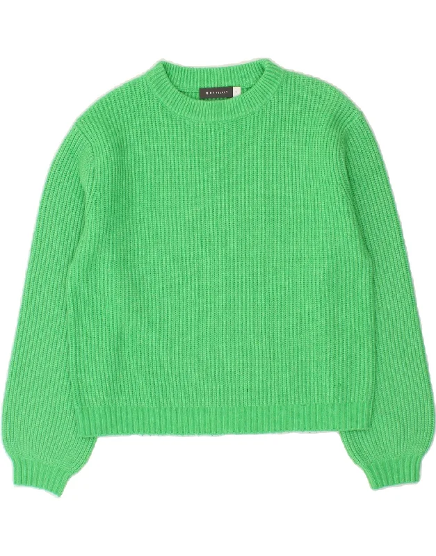 MINT VELVET Womens Oversized Crew Neck Jumper Sweater UK 10 Small Green Sequined Glittery Shiny MINT VELVET Womens Oversized Crew Neck Jumper Sweater UK 10 Small Green Sequined Glittery Shiny