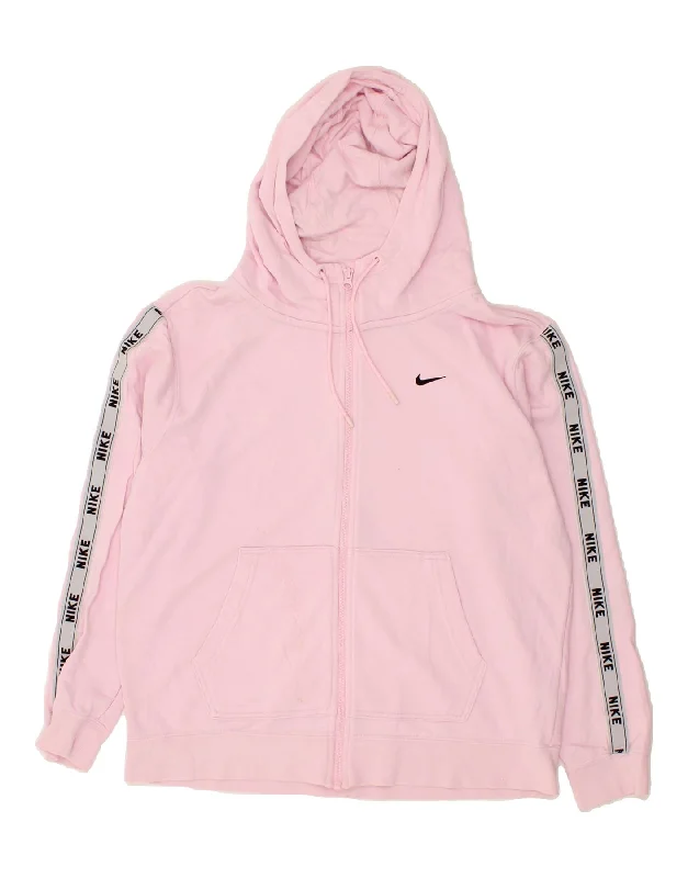 NIKE Womens Graphic Zip Hoodie Sweater UK 14 Medium Pink Cotton Plaid Sweater Polka Dot Checkered NIKE Womens Graphic Zip Hoodie Sweater UK 14 Medium Pink Cotton Plaid Sweater Polka Dot Checkered