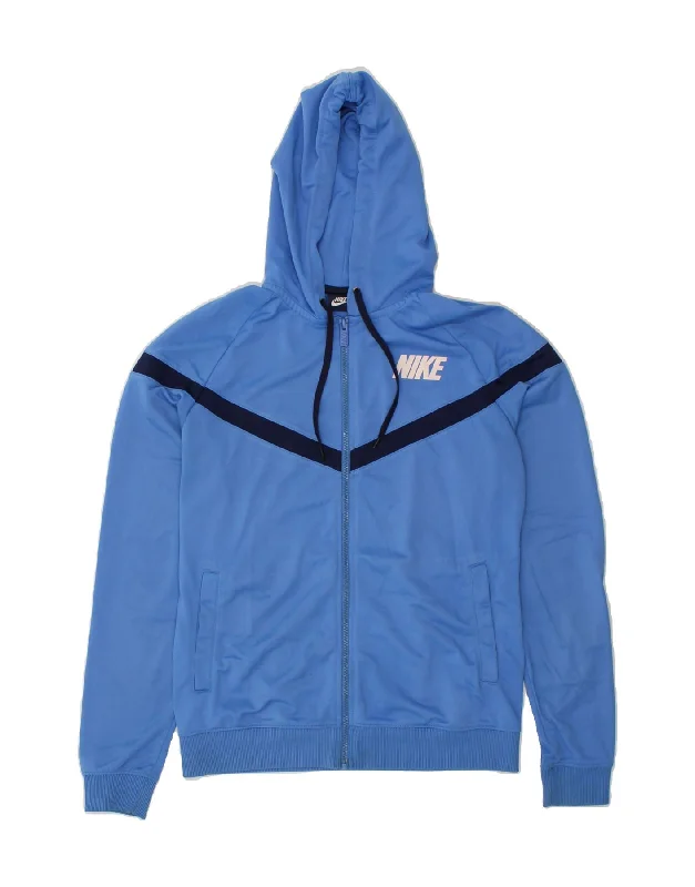 NIKE Womens Zip Hoodie Sweater UK 16 Large Blue Fleece Fabric Down Fabric Feather Fabric NIKE Womens Zip Hoodie Sweater UK 16 Large Blue Fleece Fabric Down Fabric Feather Fabric