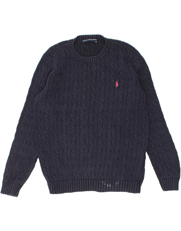 RALPH LAUREN Womens Crew Neck Jumper Sweater UK 18 XL Navy Blue Cotton Machine Wash Dry Clean Hand Wash RALPH LAUREN Womens Crew Neck Jumper Sweater UK 18 XL Navy Blue Cotton Machine Wash Dry Clean Hand Wash