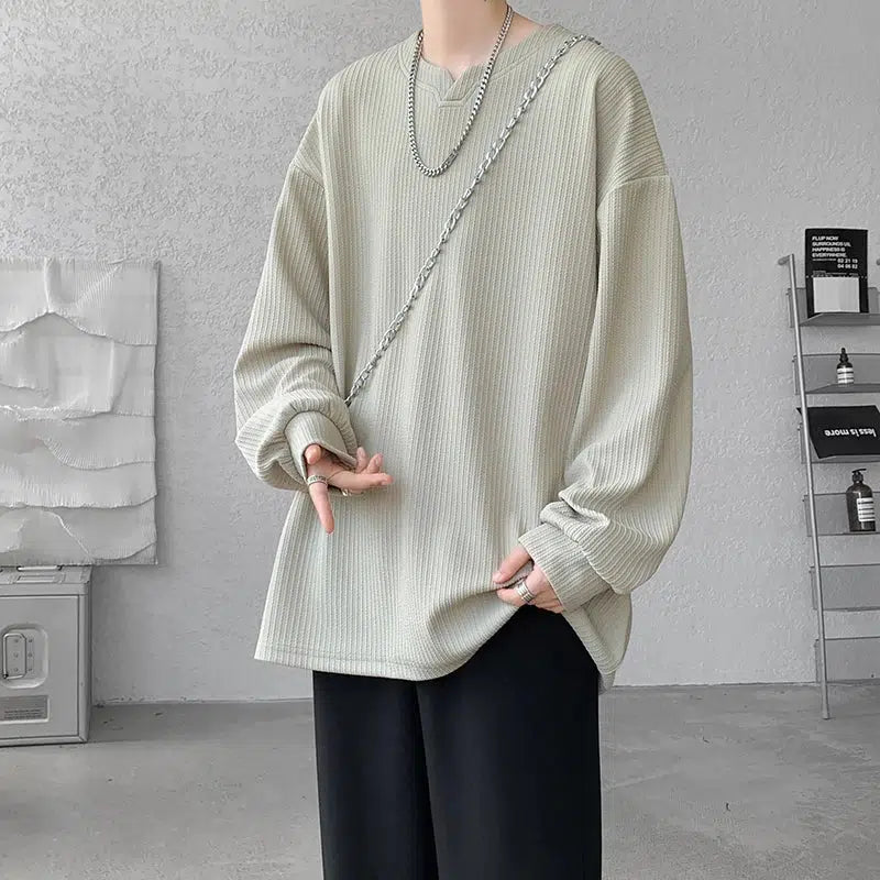Ribbed Sweater Solid Print Embellished