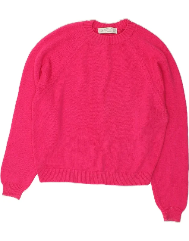 ST MICHAEL Womens Crew Neck Jumper Sweater UK 12/14 Medium Pink Cotton Cotton Fabric Linen Fabric Terry Fabric ST MICHAEL Womens Crew Neck Jumper Sweater UK 12/14 Medium Pink Cotton Cotton Fabric Linen Fabric Terry Fabric