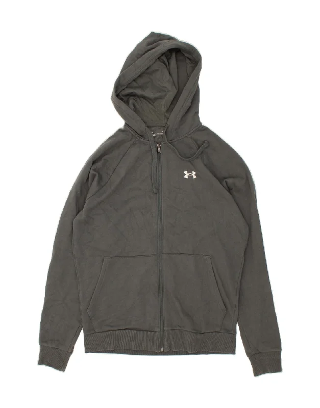UNDER ARMOUR Mens Zip Hoodie Sweater Small Grey Layered Multi-layer Single Layer