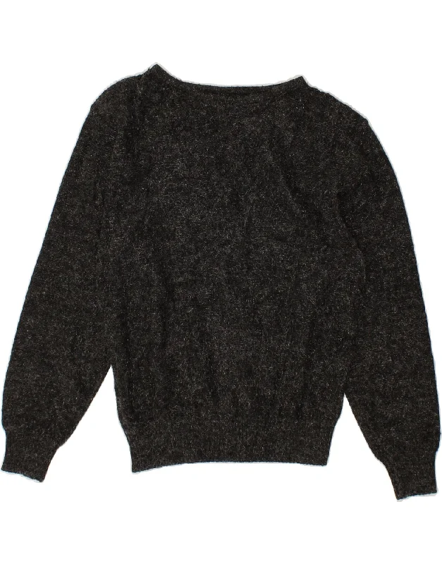 VINTAGE Womens Boat Neck Jumper Sweater UK 14 Medium Grey Flecked Chenille Blend Fleece Blend Nylon Blend VINTAGE Womens Boat Neck Jumper Sweater UK 14 Medium Grey Flecked Chenille Blend Fleece Blend Nylon Blend